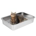 Caixa de areia para gatos IKITCHEN em aço inoxidável grande 60x40x10cm