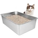 Caixa de areia para gatos IKITCHEN em aço inoxidável grande 60x40x20cm