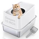 Caixa de Areia para Gatos WooFigo Top Entry Large - Aço Inoxidável