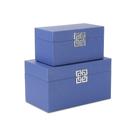 Caixa de armazenamento Cheung's Galena Navy Blue Shagreen Set