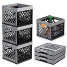 Caixa de armazenamento CleverMade CleverCrates 25L/6 Gal Stone 3PK Caixa de armazenamento CleverMade CleverCrates 25L/6 Gal Stone 3PK
