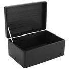 Caixa de armazenamento Creative Deco grande preta de madeira 30x20x14 cm
