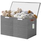 Caixa de armazenamento de brinquedos Bagnizer 62x33x41 cm cinza dobrável