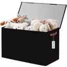 Caixa de Armazenamento de Brinquedos Bagnizer 83L - Grande com Tampa Dobrável (Preta)