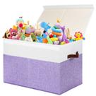 Caixa de armazenamento de brinquedos Gowee 62x33x40 cm dobrável com divisória
