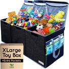Caixa de armazenamento de brinquedos Pandabode XL com bolsos 91x41x30 cm