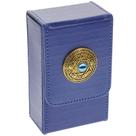 Caixa de armazenamento de cartas de tarô ARTIBETTER portátil de couro PU azul