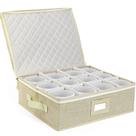 Caixa de armazenamento de copos e canecas LotFancy Hard Shell Beige