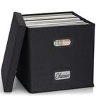 Caixa de armazenamento de discos de vinil ZICOTO para mais de 50 discos individuais Caixa de armazenamento de discos de vinil ZICOTO para mais de 50 discos individuais