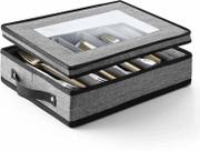 Caixa de armazenamento de talheres e utensílios Hearth & Harbor Grey