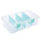 Caixa de armazenamento divisória de plástico transparente BTSKY com 4 compartimentos Caixa de armazenamento ajustável com tampa Recipiente de plástico para armazenamento artesanal Caixa de costura multiuso, organizador de materiais de arte, 13,3 x 8,1 x 3,4 polegadas