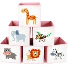 Caixa de Armazenamento Dobrável Berlune Animal - 6 Unidades (25x25cm) - Rosa
