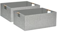 Caixa de armazenamento dobrável FUULOXE 43x32x18 cm, linho, pacote com 2