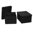 Caixa de armazenamento: Household Essentials, tecido grande com tampa preta, conjunto de 2