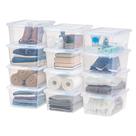 Caixa de armazenamento IRIS USA 17 Qt de plástico transparente sem BPA, pacote com 12 Caixa de armazenamento IRIS USA 17 Qt de plástico transparente sem BPA, pacote com 12