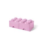 Caixa de armazenamento LEGO Brick Drawer 8 para crianças rosa claro