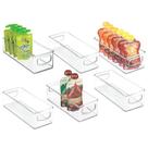 Caixa de armazenamento MDesign de plástico empilhável pequena, pacote com 6 unidades, transparente