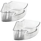 Caixa de armazenamento mDesign Lazy Susan Plastic Ligne, pacote com 2 unidades, cinza fumado