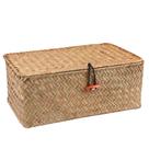 Caixa de armazenamento Moosky Wicker Shelf Baskets Seagrass com tampa natural Caixa de armazenamento Moosky Wicker Shelf Baskets Seagrass com tampa natural