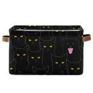 Caixa de armazenamento retangular, linda cesta para gatos pretos com alças caixa organizadora para brinquedos, livros, cesto de roupa suja para crianças/animais de estimação, sala de jogos