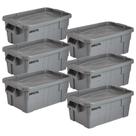 Caixa de armazenamento Rubbermaid Commercial Products BRUTE 14L Grey x6