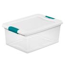 Caixa de armazenamento Sterilite 14948012 15 litros de plástico branco/transparente