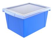 Caixa de armazenamento Storex Classroom de 4 galões com tampa azul