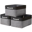 Caixa de armazenamento TheWarmHome dobrável, pacote com 3 unidades, 40x30x20cm, preta e cinza Caixa de armazenamento TheWarmHome dobrável, pacote com 3 unidades, 40x30x20cm, preta e cinza