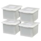 Caixa de arquivos IRIS USA File Organizer Plastic 35L Pearl, pacote com 4 Caixa de arquivos IRIS USA File Organizer Plastic 35L Pearl, pacote com 4
