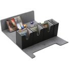Caixa de baralho de cartas FOTEEMO 4 em 1 Commander com bandeja de dados (preta/cinza)