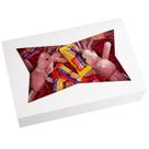 Caixa de biscoitos de padaria SOROO, pacote com 15, 25x20x6cm, massa branca com janela Caixa de biscoitos de padaria SOROO, pacote com 15, 25x20x6cm, massa branca com janela