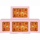 Caixa de biscoitos qiqee rosa com janela 50 unidades de massa 23x15x6cm Caixa de biscoitos qiqee rosa com janela 50 unidades de massa 23x15x6cm