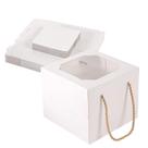 Caixa de bolo PFAMKEER 6x6x15cm com janela 30 peças de papelão branco