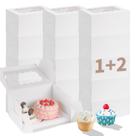 Caixa de bolo PFAMKEER Bento 24x19x13 cm, 4 peças com janela