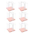 Caixa de bolo XININSUN rosa transparente com fita de papelão de 10 cm e 15 cm Caixa de bolo XININSUN rosa transparente com fita de papelão de 10 cm e 15 cm