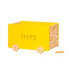 Caixa De Brinquedos De Madeira Com Rodinhas E Puxador Toys