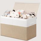 Caixa de Brinquedos INDRESSME 85L - Bege e Branca com Tampa