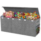 Caixa de Brinquedos Mabahoo Extra Grande Dobrável e Resistente - Cinza