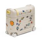 Caixa de cama Stokke JetKids, branca Moonglow Mala de viagem para crianças de 2 a 7 anos (até 77 libras) Transforma-se em cama Inclui colchão, adesivos decorativos e alça de transporte ajustável