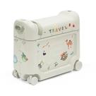 Caixa de cama Stokke JetKids, verde marinho Mala de viagem para crianças de 2 a 7 anos (até 77 libras) Transforma-se em cama Inclui colchão, adesivos decorativos e alça de transporte ajustável