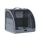 Caixa de carro portátil para animais de estimação para cães e gatos pequenos - cinza/azul