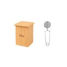 Caixa de Cha Bambu e Infusor Inox para Ervas Inox 2un