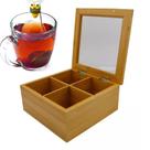 Caixa de Cha em bambu com infusor ABELHINHA Caixa de Cha em bambu com infusor ABELHINHA