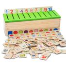 Caixa de classificação de conhecimento educacional Wooden Dual Language