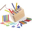 Caixa de classificação Toy Montessori multifuncional de madeira para crianças