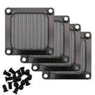 Caixa de computador, ventilador, filtro, grelha de 60 mm, pacote com 4 unidades, alumínio preto