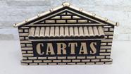 Caixa de Correio modelo Casinha 4 PVC - Preta e Dourada - Muro e Portão - Real - Ficone Reis