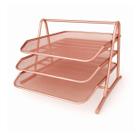 Caixa de Correspondência Organizador de Mesa Tripla Metal Rose Gold Caixa de Correspondência Organizador de Mesa Tripla Metal Rose Gold