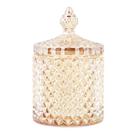 Caixa de cotonete de algodão de vidro Frasco de doces coberto de vidro 290ml