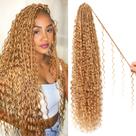 Caixa de crochê Braids CooCooJoo Goddess Boho, 24 polegadas, 8 pacotes